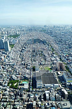 The aerial view of the city taken in Japan, Tokyos crowded landscape very beautiful