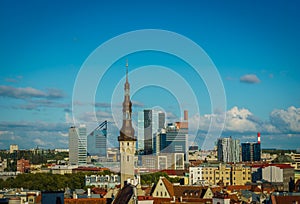 Aerial view of city Tallinn Estonia