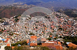 Aerial view of the city of taxco, in Guerrero II