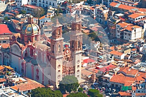 Aerial view of the city of taxco, in Guerrero, mexico V