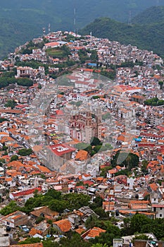 Aerial view of the city of taxco, in Guerrero XIX