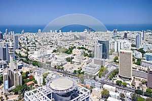 Aerial view of the City of Tel Aviv, Israel