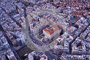 Aerial view of the city of Thessaloniki city, Greece. Ministry of Macedonia and Thrace