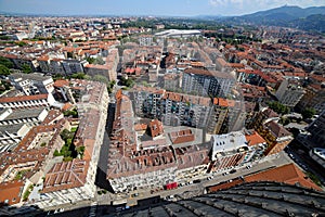 Aerial view of the city of Turin from MOLE ANTONELLIANA