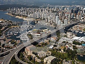 Aerial view of the city of Vancouver - Canada photo