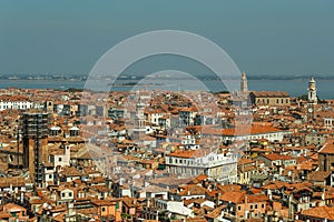 Aerial view of the city of Venice. Tourism in Italy