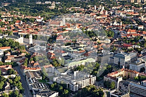 Aerial view of city of Vilnius