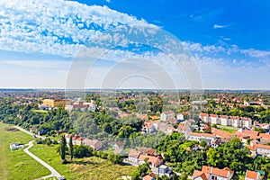 Aerial view of the city of Vukovar, Croatia