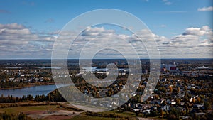 Aerial view of the City of Yellowknife