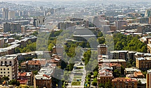 Aerial view of the city Yerevan