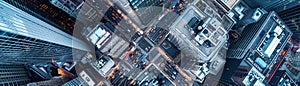 Aerial view of a citys geometric beauty streets and buildings forming a mesmerizing pattern from above