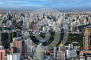Aerial view of cityscape of Bangkok city