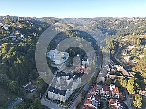 Aerial view of the cityscape of Campos do Jordao in Capivari, Brazil photo