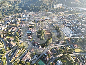 Aerial view of the cityscape of Campos do Jordao in Capivari, Brazil photo