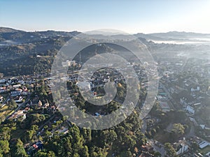 Aerial view of the cityscape of Campos do Jordao in Capivari, Brazil photo