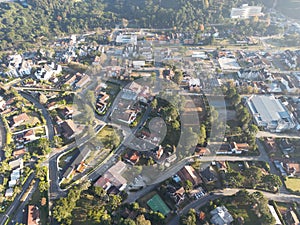 Aerial view of the cityscape of Campos do Jordao in Capivari, Brazil photo
