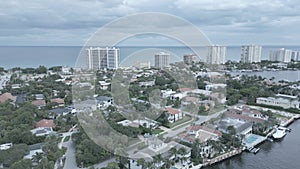 Aerial view of cityscape of an island, West Coast Florida Beaches