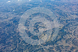 Aerial view of the cityscape at Narita, Chiba