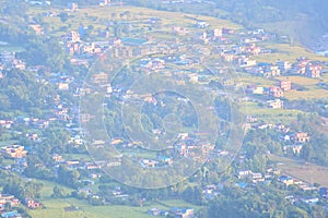 Aerial View of Cityscape from Sarangkot Hill