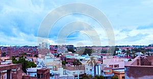 Aerial view of a cityscape or townscape from rooftop of a building paysage urbain, paisaje urbano, paisagem urbana photo