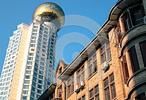 Aerial view of the cityscape of Wuhan with a unique combination of historic and modern buildings