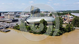 Aerial view of the Cité du Vin in Bordeaux