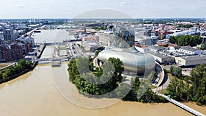 Aerial view of the Cité du Vin in Bordeaux