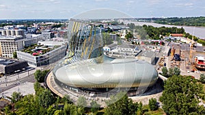 Aerial view of the Cité du Vin in Bordeaux