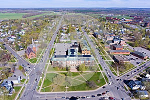 Aerial view of Clarkson University, Potsdam, NY, USA