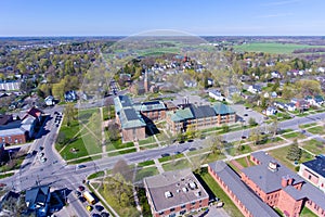 Aerial view of Clarkson University, Potsdam, NY, USA