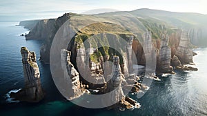 Aerial view of the cliffs of Etretat, Normandy, France