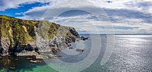 Aerial view of the cliffs at Silver Strand in County Donegal - Ireland