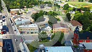 Aerial view of Clinton, Ontario, Canada on a fine day