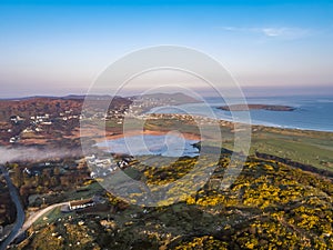 Aerial view of Clooney Lake in Narin and Portnoo, County Donegal - Ireland photo