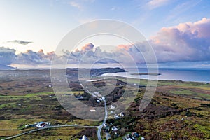 Aerial view of the Clooney, Narin and Portnoo, County Donegal . Ireland