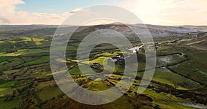 Aerial view of clouds over Ballygally on Co Antrim coastline Northern Ireland