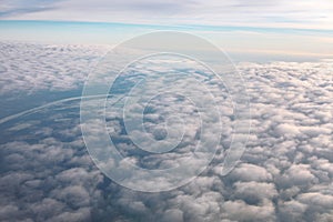 Aerial view of clouds over the Earth