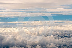 Aerial view of clouds over the Southeastern United States