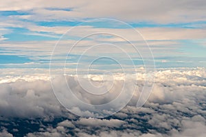 An aerial view of clouds over the southern United States USA