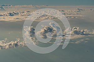 Aerial view of clouds over the USA