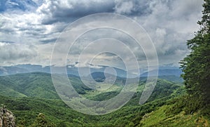 Aerial view on cloudy day