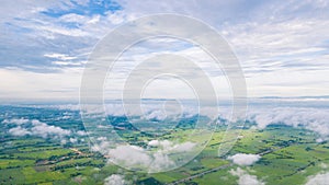 Aerial view of Cloudy sky high above the earth