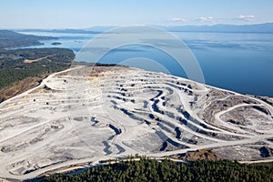 Aerial view of Coal Mining Industry on Texada Island