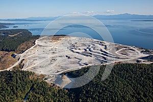 Aerial view of Coal Mining Industry on Texada Island