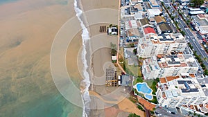 Aerial view on Coast of Alboran Sea, Buildings and Resorts in Marbella, Spain photo
