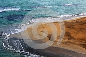 Aerial view of the coast in the Dominican Republic