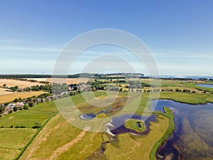 Aerial view of coast on the Island of Rugen in Mecklenberg Vorpommern