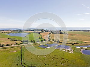 Aerial view of coast on the Island of Rugen in Mecklenberg Vorpommern