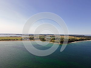 Aerial view of coast on the Island of Rugen in Mecklenberg Vorpommern