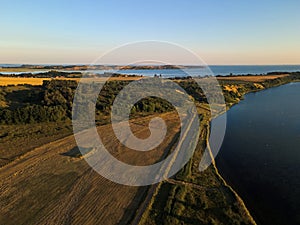 Aerial view of coast on the Island of Rugen in Mecklenberg Vorpommern Germany